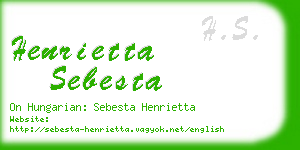 henrietta sebesta business card